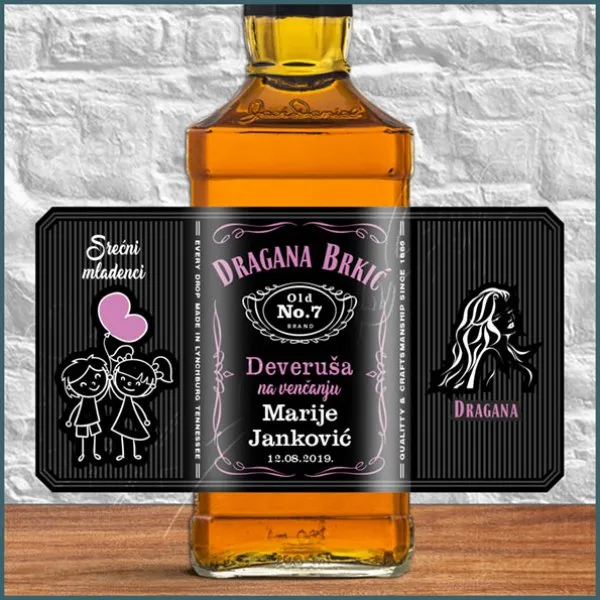 Deveruša na venčanju whiskey Jack Daniels