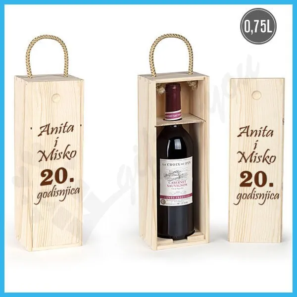 Srećna godišnjica poklon kutija za vino