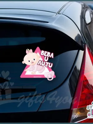 Beba u autu - ženska roze