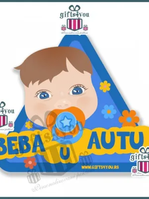 Beba u autu - Plavo narandžasta