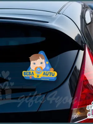 Beba u autu - Plavo narandžasta