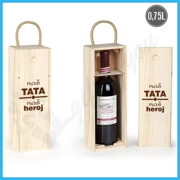 Proizvod Naš tata naš heroj poklon kutija za vino Slika