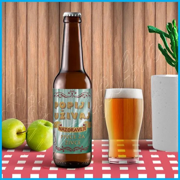 Proizvod Nalepnica za pivo popij i uživaj Slika