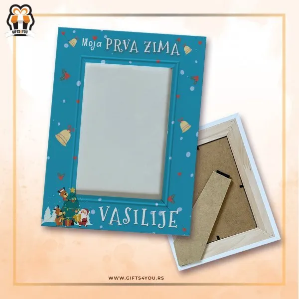 Proizvod Novogodišnji ram - Prva zima plavi Slika