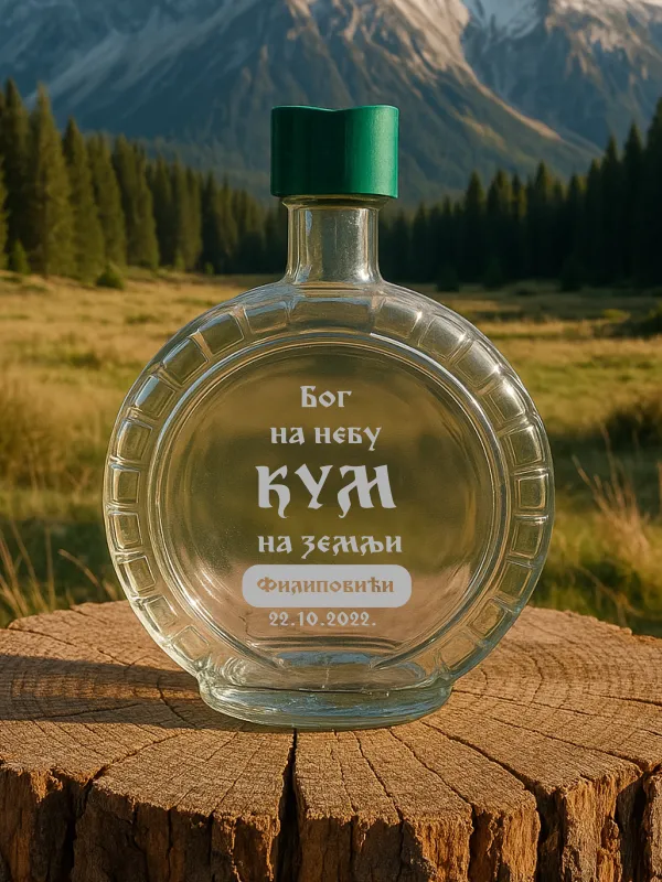Proizvod Staklena čutura - Bog na nebu kum na zemlji Slika