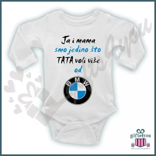 Proizvod Ja i mama smo jedino što tata voli više od BMW bodić Slika