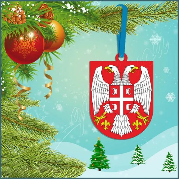 Proizvod Grb Srbije novogodišnji ukras Slika