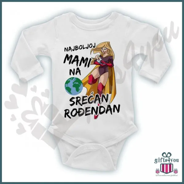 Proizvod Najboljoj mami na svetu srećan rođendan bodić Slika