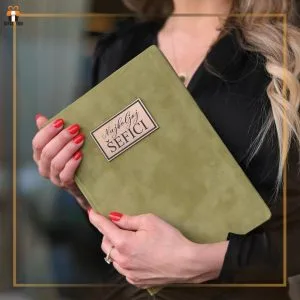 Plišani rokovnik B5 formata – svetlo zelene boje