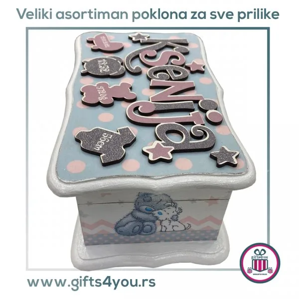 Dečija drvena kutija – Teddy bear