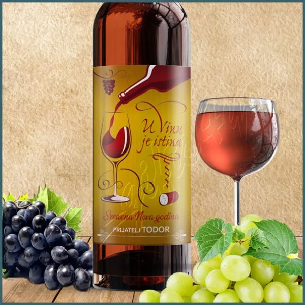 Srećna nova godina nalepnica za vino Srećna nova godina nalepnica za vino