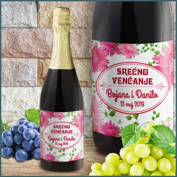 Srećno venčanje šampanjac Srećno venčanje šampanjac