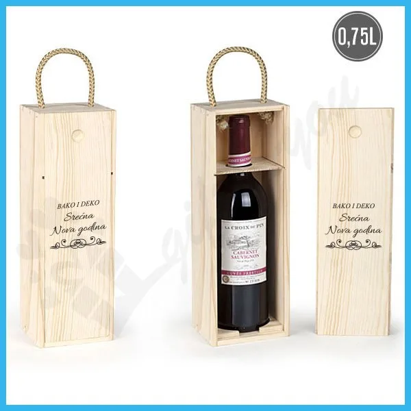 Srećna Nova godina poklon kutija za vino Srećna Nova godina poklon kutija za vino